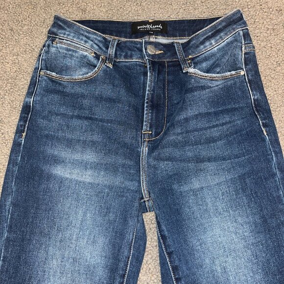 SOCIAL THREADS X RISEN High Rise Dark Wash Big Bell Flare Wide Leg Jeans - 3/26 - Picture 2 of 10